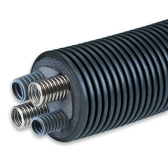 Fernwärmeleitung kombiniert Wellrohr (Wärmepumpenrohr)