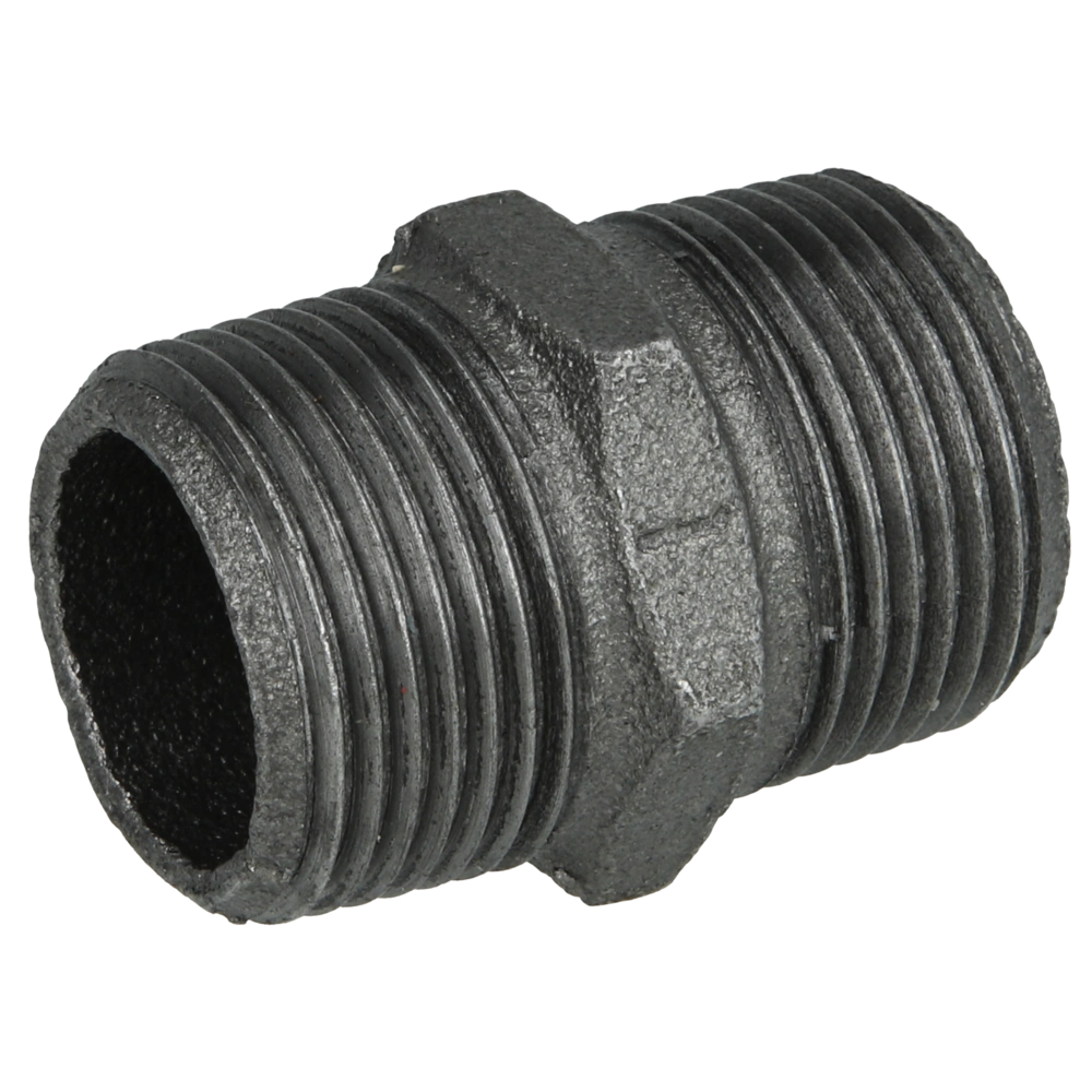 T-guss schwarz Doppelnippel AG/AG