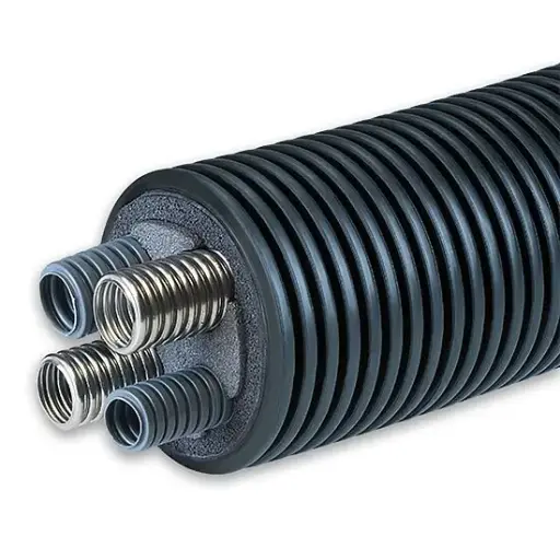 Fernwärmeleitung kombiniert Wellrohr (Wärmepumpenrohr)